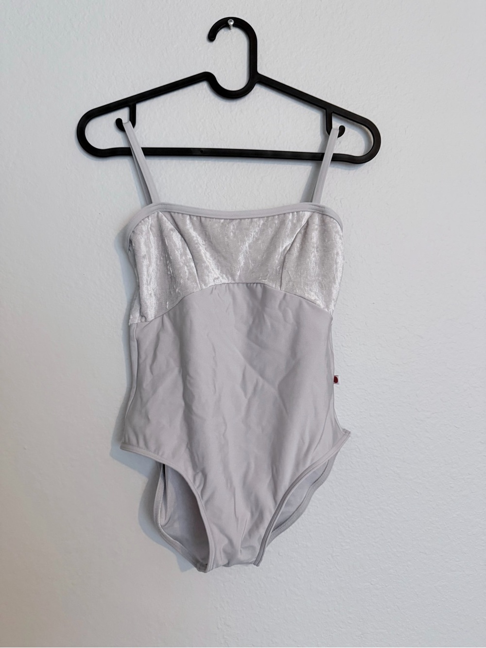 Yumiko Denise silver velvet leotard